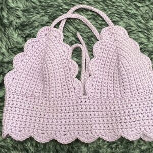 Crocheted Scalloped Bralette one size, hand made